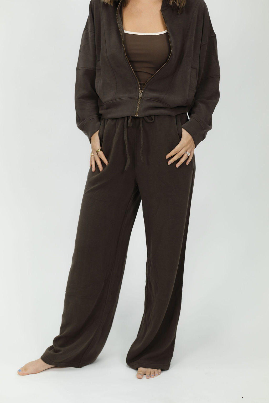 Espresso Scuba Wide Leg Pants