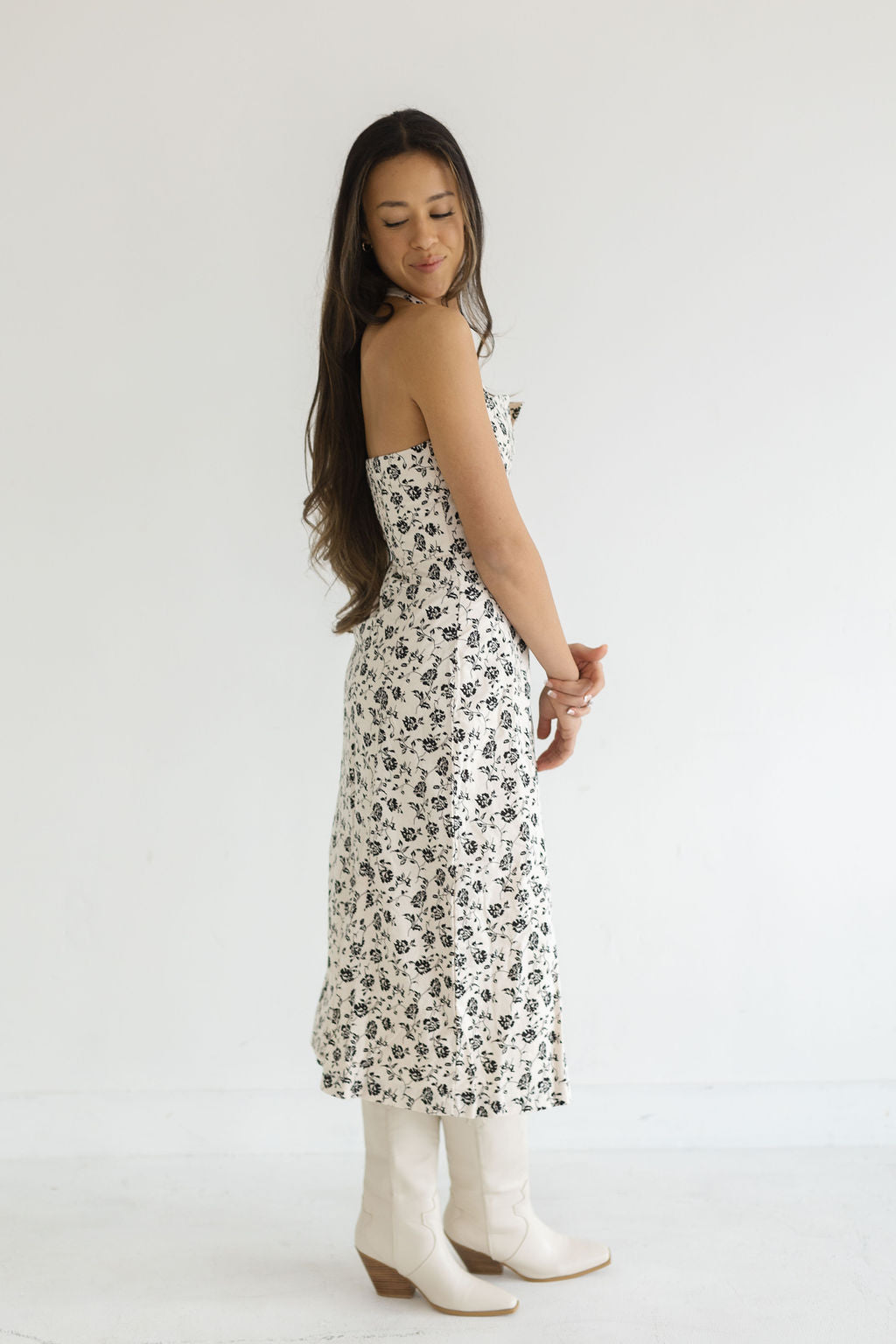 She Is Joy Zipper Midi Dress