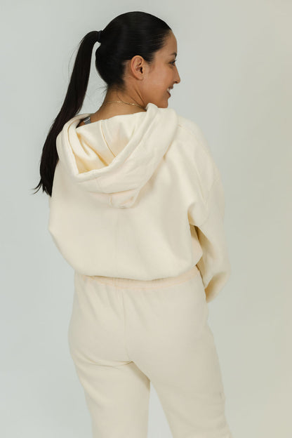 Sienna Fleece Oversized Crop Hoodie