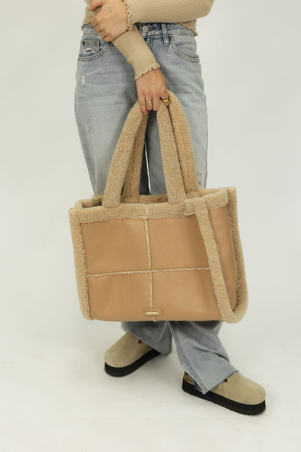 Chocolate Everyday Winter Sherpa Tote