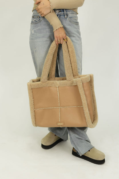 Chocolate Everyday Winter Sherpa Tote