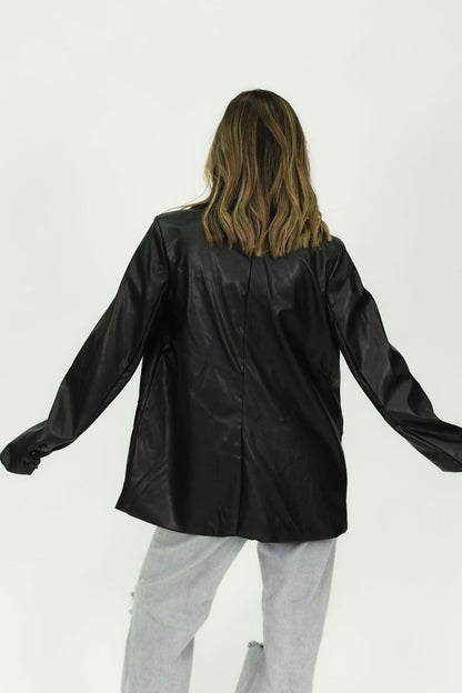 Unwavering Faux Leather Blazer