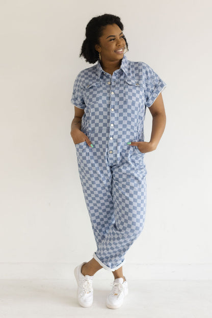 Waiting on a Miracle Checkered Jumpsuit