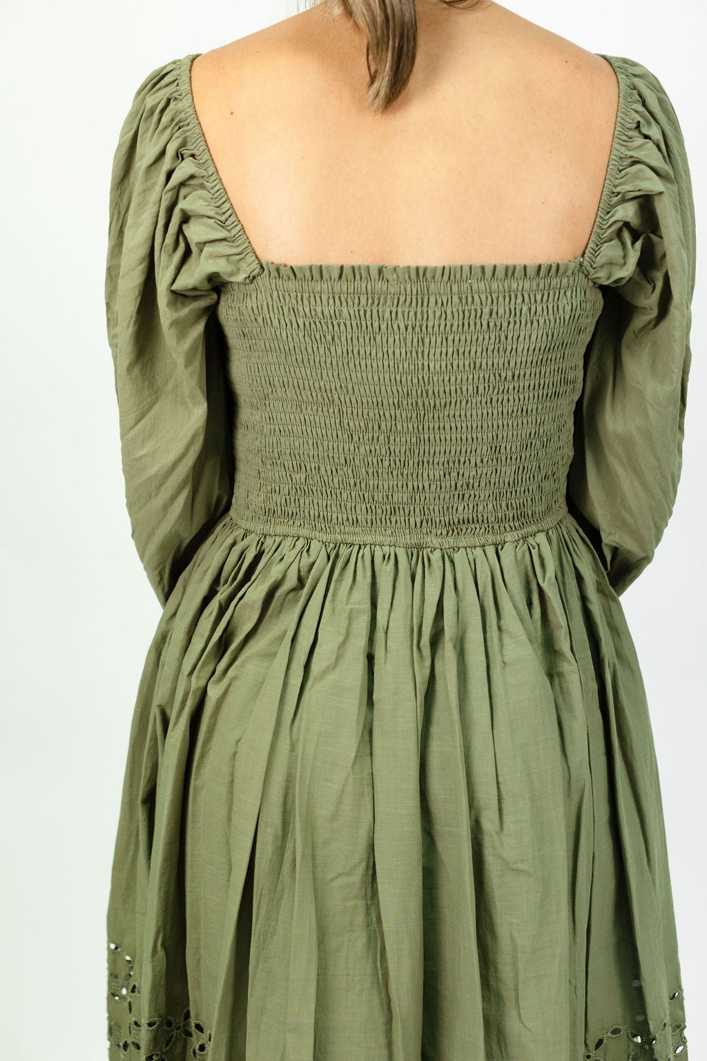 Zoe Olive Eyelet Maxi