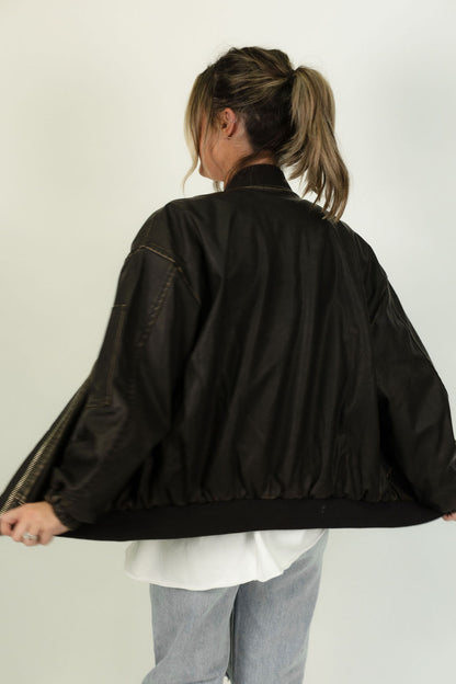 Grace and Glory Leather Bomber Jacket