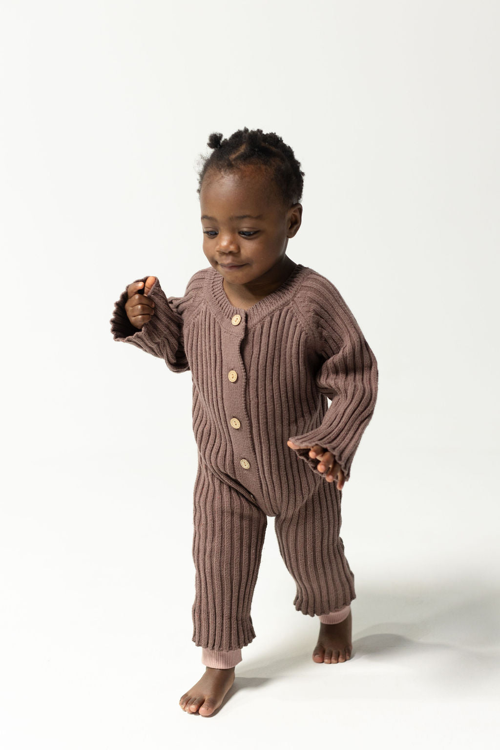 Cocoa Ribbed Knit Playsuit