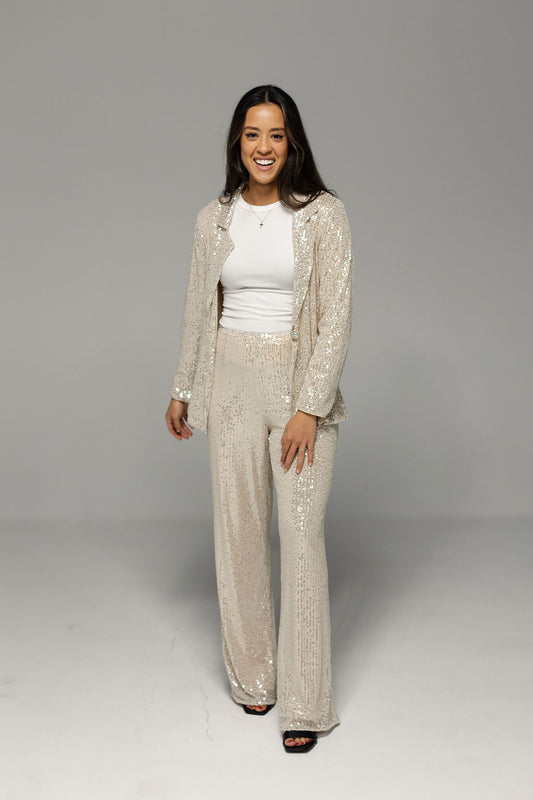 Let Your Light Shine High Waisted Sequin Pants