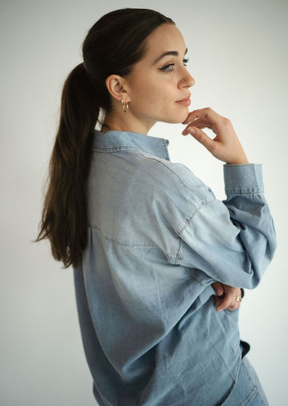 Hannah Denim Button Down