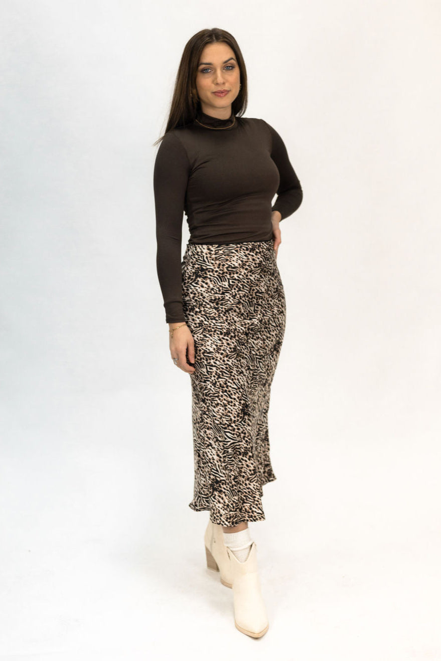 Leopard Midi Skirt