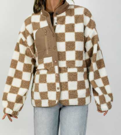 Auden Checkered Fleece Jacket