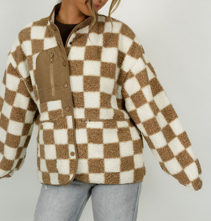 Auden Checkered Fleece Jacket