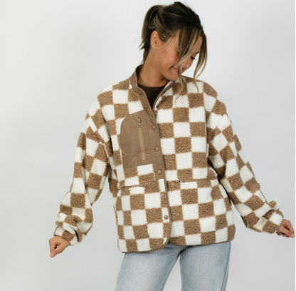 Auden Checkered Fleece Jacket