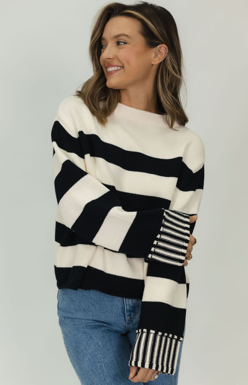 Ivy Striped Knit Sweater