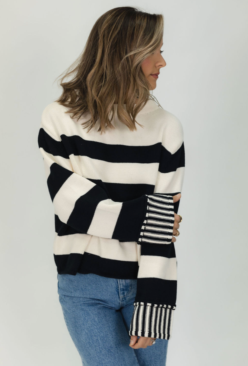 Ivy Striped Knit Sweater