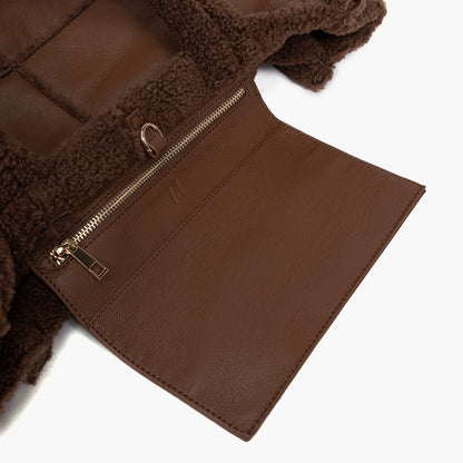 Chocolate Everyday Winter Sherpa Tote